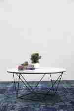 Valencia Round Coffee Table - White MarbleBlack Matte-1