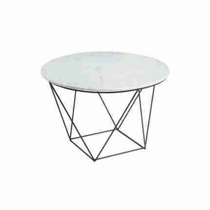 Valencia-Round-Side-Table-White-Marble-Black-Matte