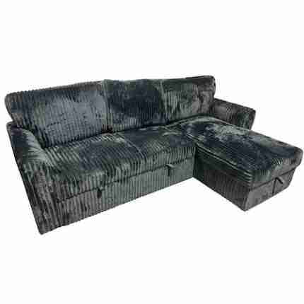 Raeez Corduroy Sleeper Sectional w/ Storage