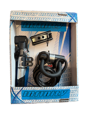 product photo of bike lock and pump set